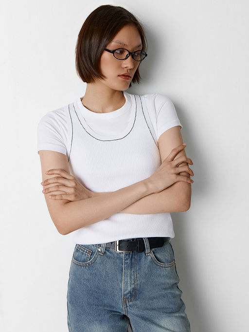 Топ женский белый с широкими бретелями - Mark formelle фото 5