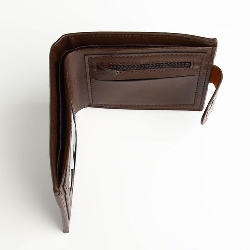 Портмоне мужское на магните, отдел для карт, монет, коричневое