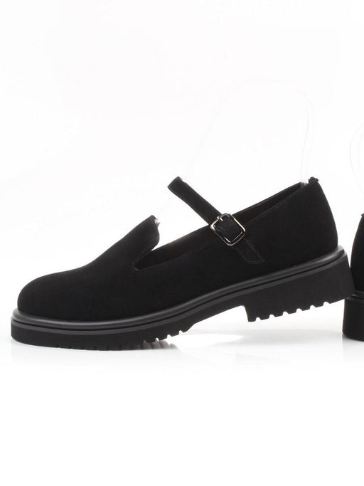 06-DLG05-3 BLACK Туфли женские (натуральная замша)