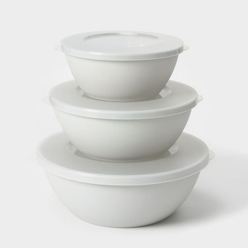 Набор мисок с крышкой HELSINKI, 3 шт.: 1 л, 2 л, 3 л, МИКС