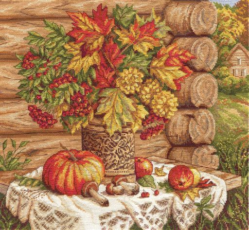 Набор для вышивания PANNA Золотая серия N-1392 Осенний натюрморт 35 х 31 см