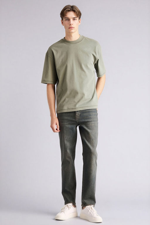 %100 Pamuk Boxy Fit Ti__rt - Defacto фото 2