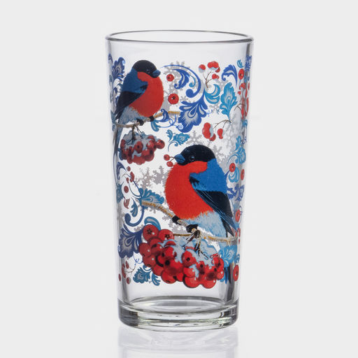 Набор стаканов новогодний «Снегири на рябине», 230 мл, 6 шт., стекло