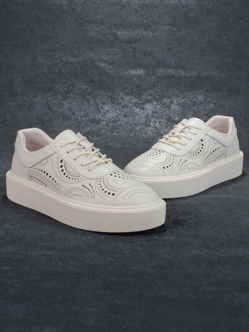 05-PDD166-1 BEIGE Кроссовки женские (натуральная кожа)