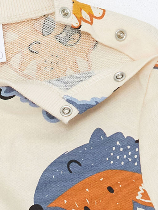 Bisiklet Yaka Uzun Kollu Erkek Bebek Sweatshirt