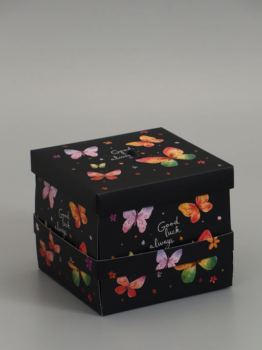 Коробка подарочная "Бабочки, Всегда" 14,5 х 14,5 х 12,7 см