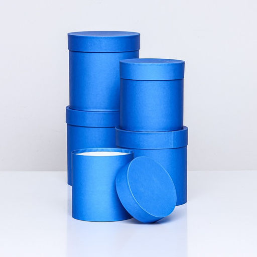 Набор круглых коробок 5 в 1 Синий, 20 х 20 -15 х 15 см - Simaland фото 2