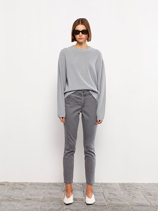 Kad?n Normal Bel Mercury Skinny Fit D?z Jean Pantolon