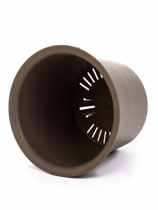 Кашпо для цветов «Рамона», 1 л, d=15 см, h=14 см, со вставкой, пластиковое, серое