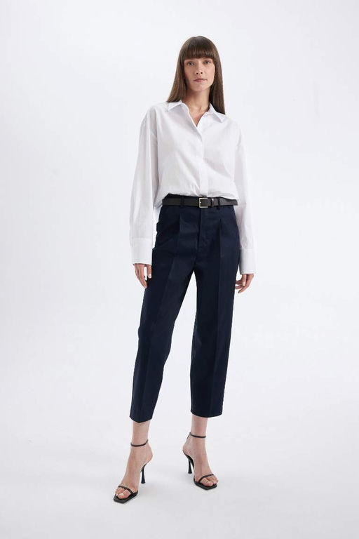 Укороченные брюки с карманами-морковками и высокой талией - Defacto фото 6