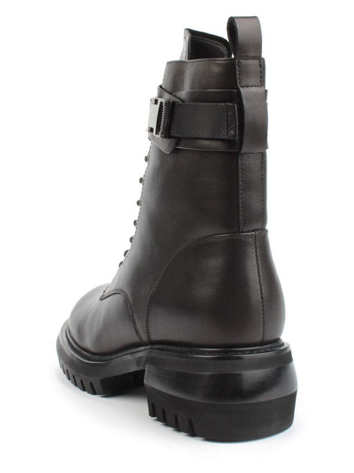 04-M2-592 BLACK Ботинки зимние женские (натуральная кожа, натуральный мех)