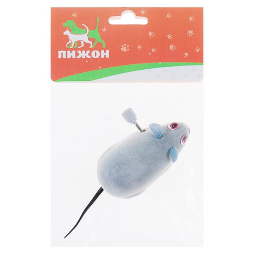 Мышь заводная, 7 см, серая - Пижон фото 7