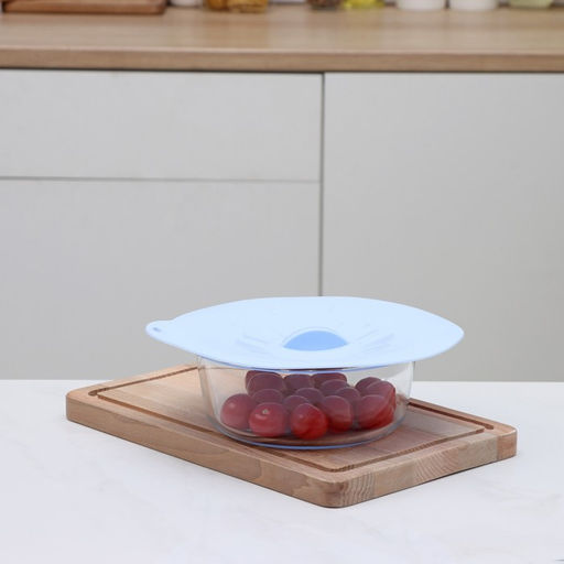 Крышка для хранения Доляна «Симпл», d=21 см, силикон, голубая