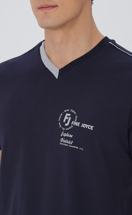 Футболка Fine Joyce F911-06bb-019 из хлопка темно-синий  фото 4