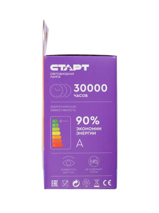 Цена за 2 шт. Лампа светодиодная СТАРТ, 20 Вт, Е27, 6500К, 1600 Лм, холодный (белый) свет