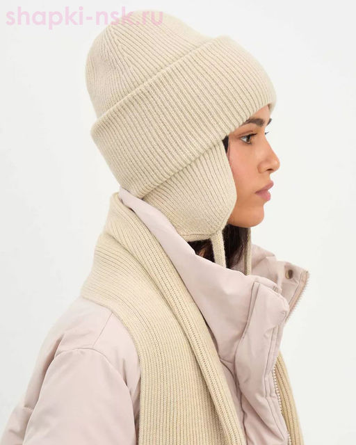 018 KWH Комплект женский (ушанка+шарф) (56-58)