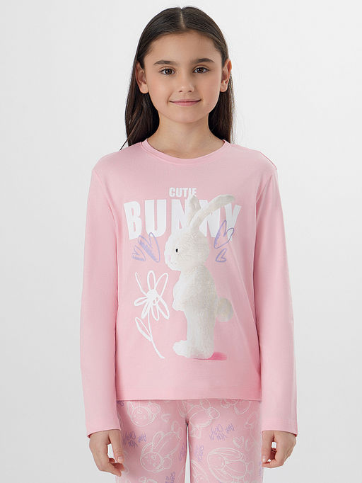 Комплект для девочек розовый с надписью Cute bunny - Mark formelle фото 3