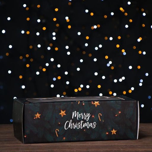 Коробка самосборная, с окном, Счастливого Рождества, 16 х 35 х 12 см, 1 шт. - UPAK LAND фото 2