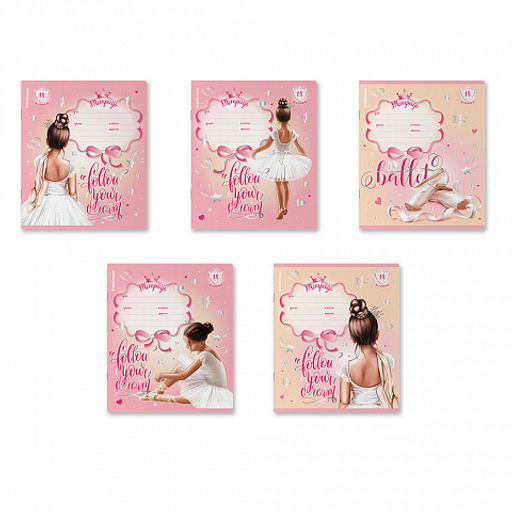 Цена за 10 шт. Тетрадь школьная ученическая ErichKrause Pointes, 18 листов, клетка, выборочный УФ-лак с глиттером (в плёнке по 10 шт.)_MIX-PACK  фото 2