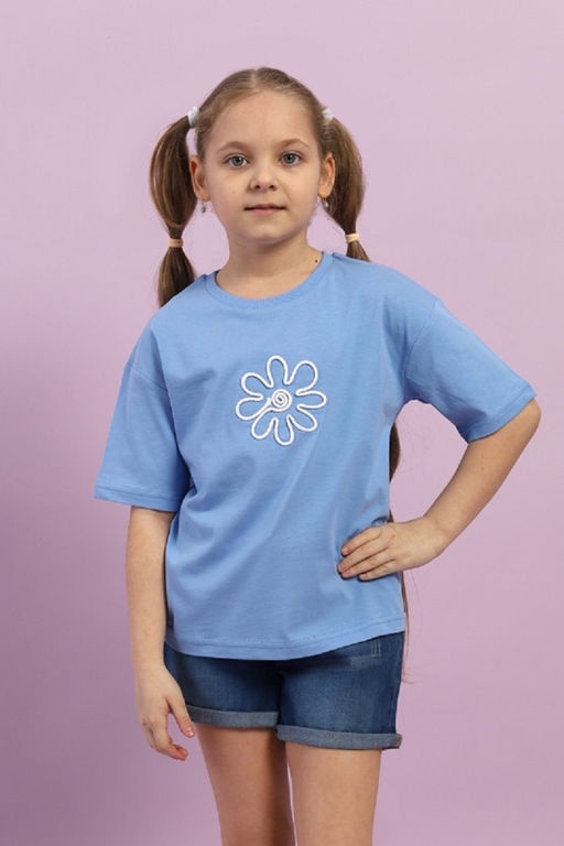 CRB wear/CSKG 63781-43-398 Футболка для девочки,голубой/Ex.Cherubino
