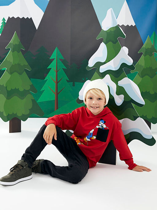 Kap??onlu Mickey Mouse Bask?l? Uzun Kollu Erkek ?ocuk Sweatshirt - Waikiki фото 2