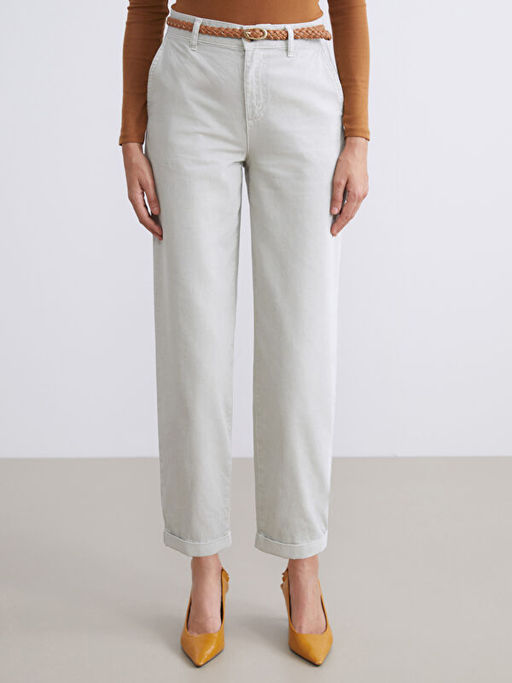 Beli Kemerli Carrot Fit Kad?n Jean Pantolon