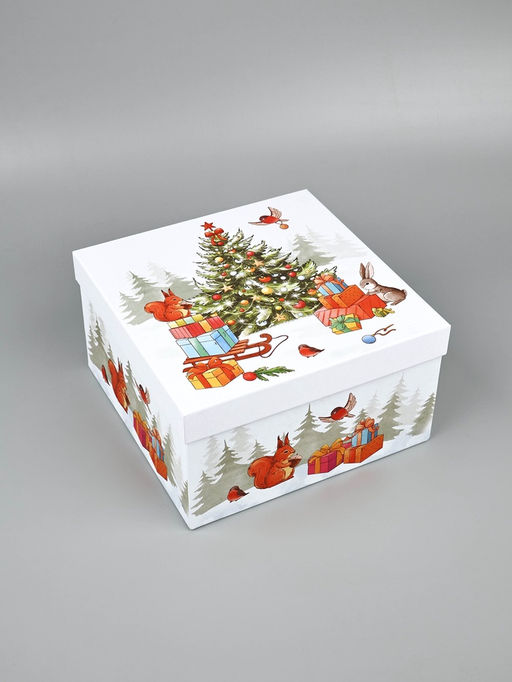 Коробки подарочные новогодние набор 5 в 1 «Уютный Новый год», 14×14×8–22×22×12 см