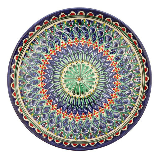Ляган Риштанская Керамика «Узоры», 31 см, синий