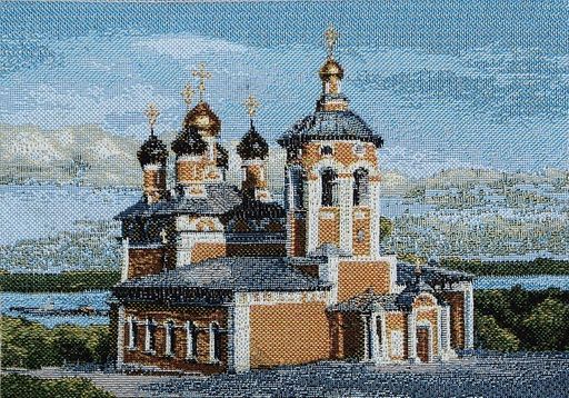 Храм Муром - гобеленовый купон 17х23 см