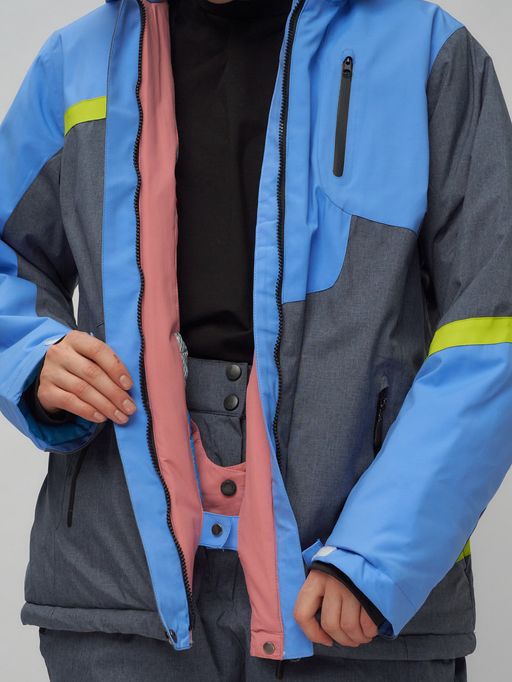 Горнолыжный костюм женский большого размера синего цвета 02282-1S - Chunmai фото 18