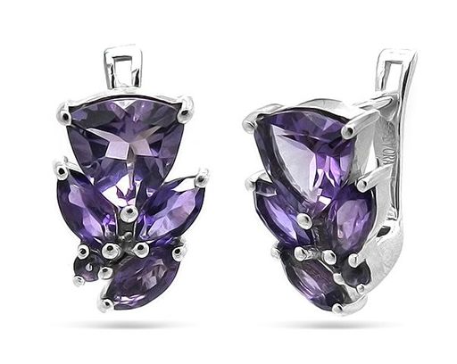 Серьги, аметист, Марина