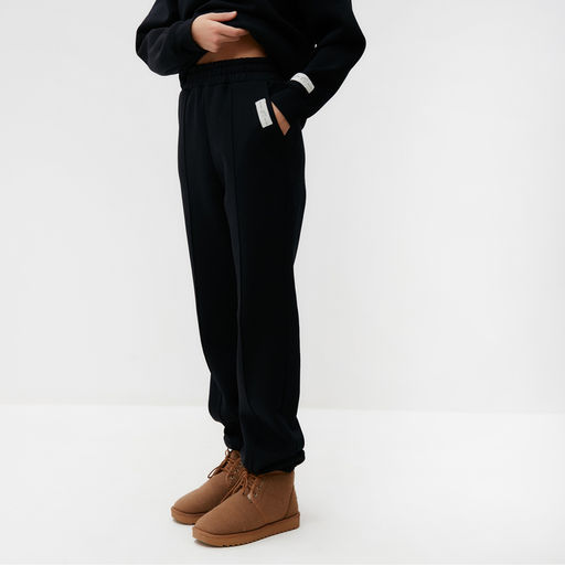 Джоггеры женские MIST Cozy style, чёрные, размер 50