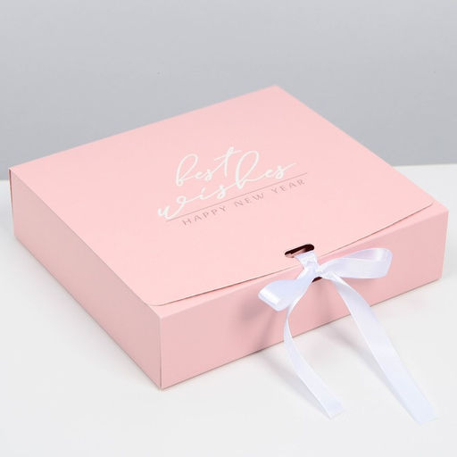 Коробка подарочная новогодняя складная двухсторонняя «Розовый новый год», 20×18×5 см