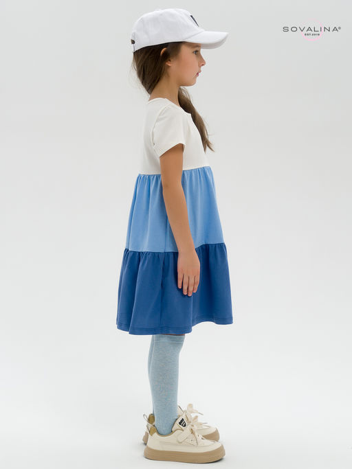 Платье Тия тофу-голубой-синий - Sovalina фото 7