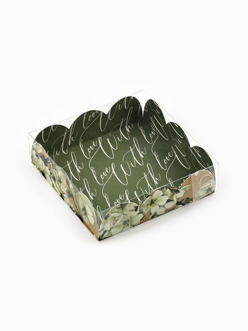 Цена за 5 шт. Коробка для печенья, кондитерская упаковка с пластиковой крышкой, «Пчёлка», 10.5×10.5×3 см