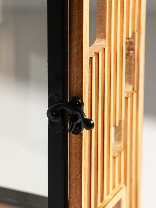 Подсвечник дерево "Дом с панорамным окном" набор 2 шт 10х15х28,5 15х20х36 см