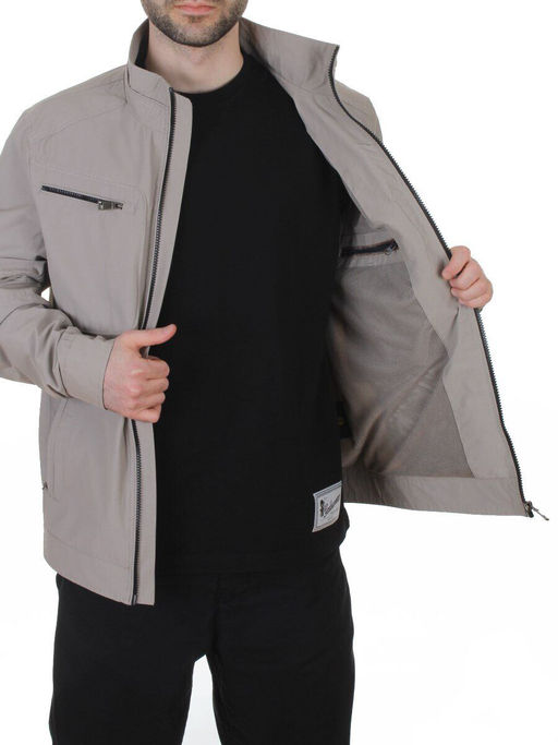 D-3019 BEIGE/GRAY Ветровка мужская (60% хлопок, 40% нейлон)