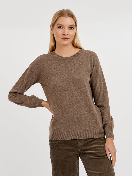 джемпер женский базовый из шерсти со спущенной линией плеча - Glenfield фото 6