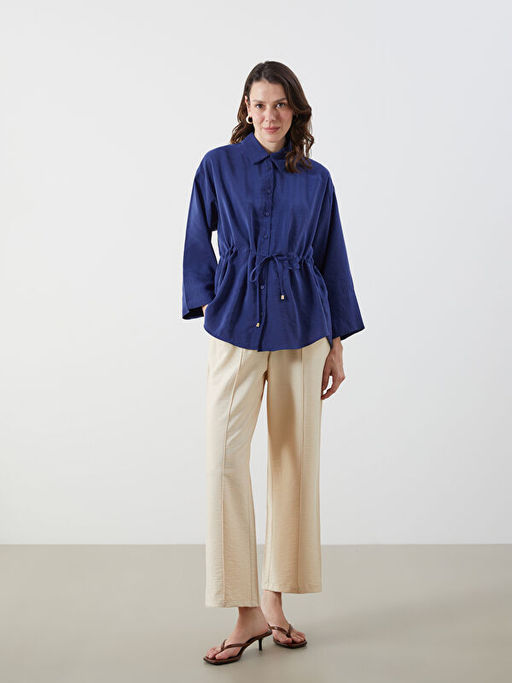 Oversize Modal Kar???ml? Kad?n G?mlek