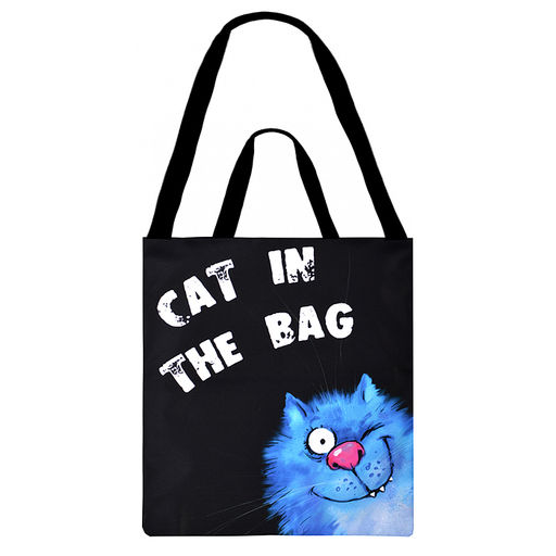 Сумка-шоппер "Синие коты Cat in the bag" (35*40 см.) худ. Зенюк