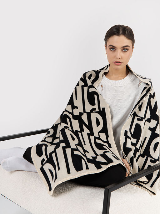 в составе ШЕРСТЬ  и КАШЕМИР Большой, мягкий, теплый  двусторонний палантин - Tantino фото 2