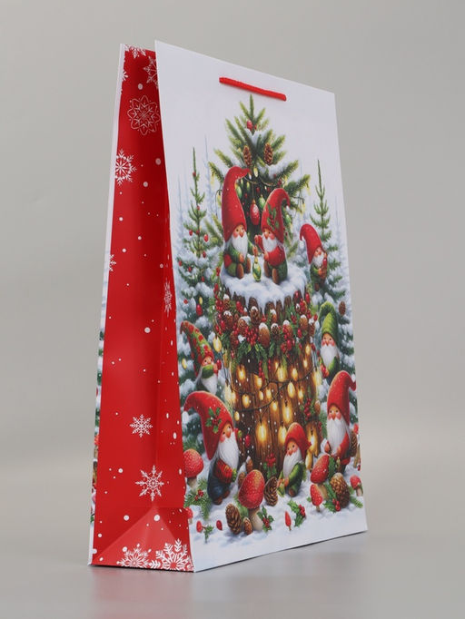 Пакет подарочный «Сказочные гномы», 33×10×42.5 см
