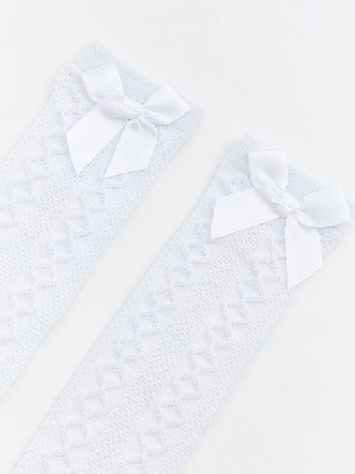 Fiyonk Detayl? K?z ?ocuk Diz Alt? ?orap 2li