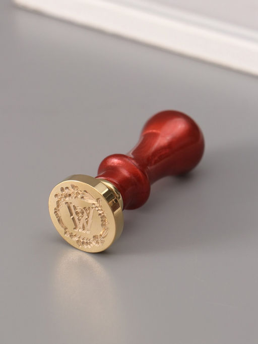 Печать для сургуча с пластиковой ручкой «Венок с буквой W», 2.5×2.5×6.3 см