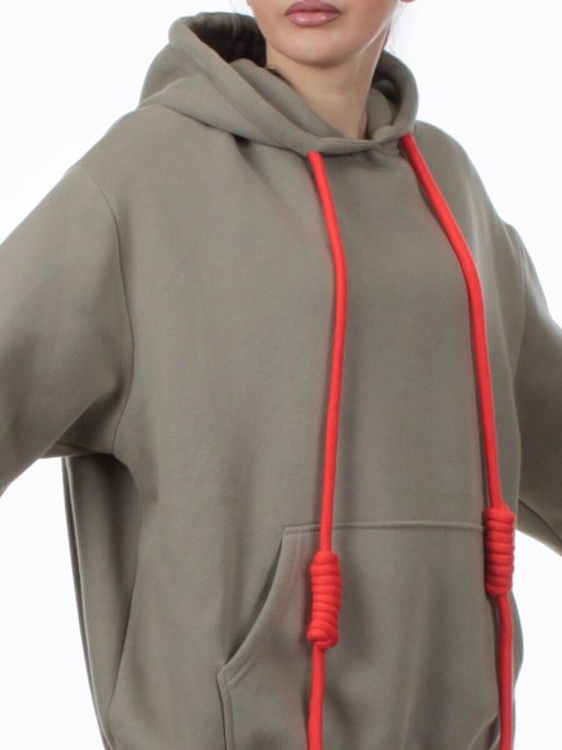 2226 GRAY GREEN Толстовка женская (85% хлопок, 10% полиэстер, 5% спандекс) - Fashion фото 3