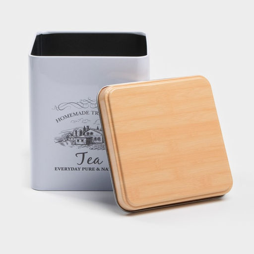 Банка для чая «Дом и поле», 12×10×10 см, белая