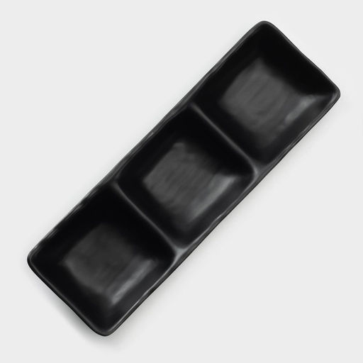 Менажница 3 секции «Чёрный Восток», 26.4×8.6×3.3 см, пластик, чёрная