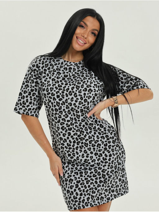 Платье домашнее Леопард Серый женская - София фото 13