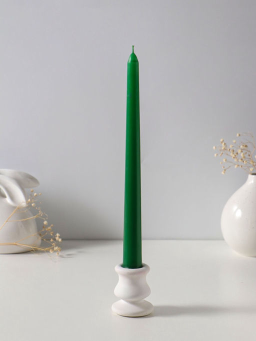Свеча античная 25 см (набор 3 шт) 58 гр, 7 ч, цв. зелёный