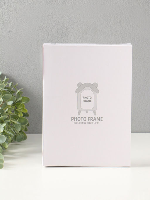 Фоторамка для фото 10×15 см «Домик с ушками мишки», пластик, бело-серый, 2×16.7×23.5 см